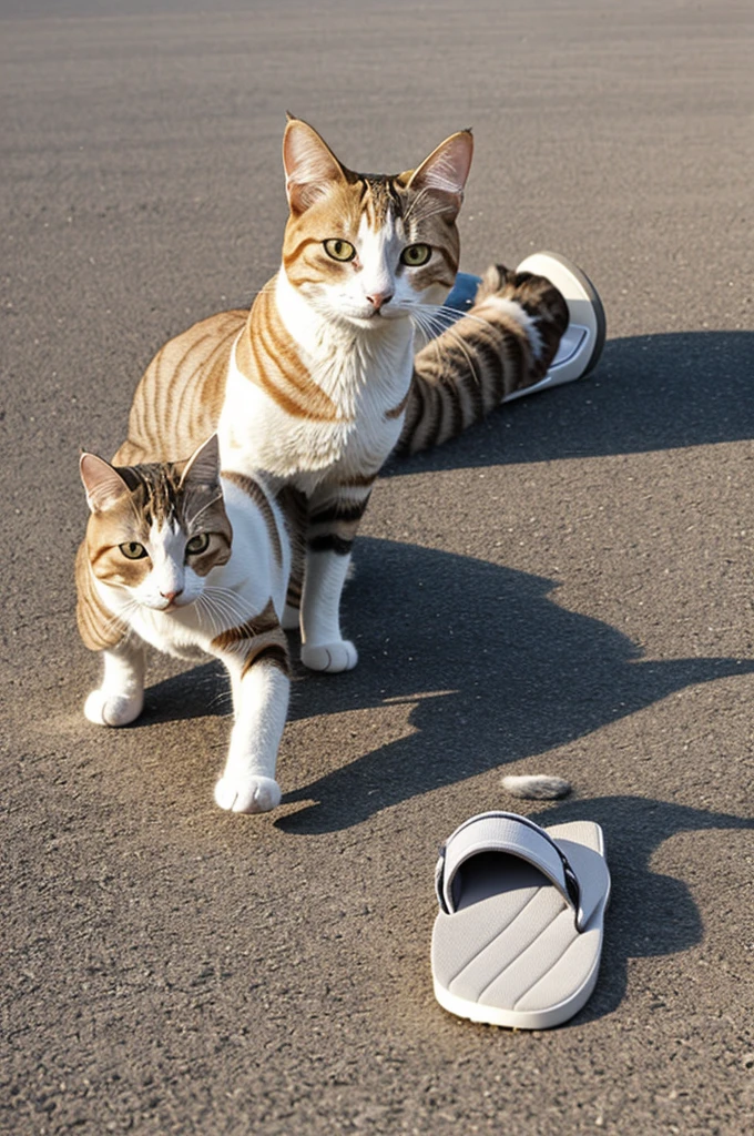 Cat can wear sliding shoes.