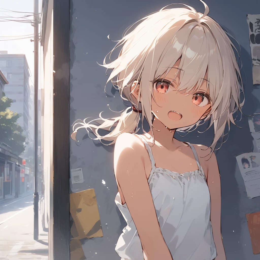 score_9, score_8_up, score_7_up, source_anime, best quality, masterpiece, official art, absurdres, highres, ultra-detailed,waifu2x,Collection: Slice of Life,break,1girl, tomboy, dark-skinned female, short hair, low ponytail, flat chest, beautiful detailed eyes, short shorts, sweat, open mouth, (yawn:0.3), sleepily, outdoors, wind, break,(clear line illustration:1.2),very high resolution, very aesthetic, super detailed skin, Best sexual lighting powered by famous artist, 8k,cute picture,beauty illustration,photoshop_(medium),,(Detailed Lighting),best anime 8k konachan wallpaper, pixiv contest winner,