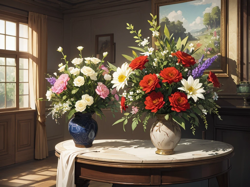 un vase de fleurs ,une nature morte