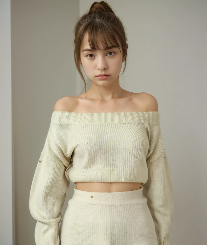 ((best quality)), ((masterpiece)), (detailed), 1girl, off-shoulder sweater, 