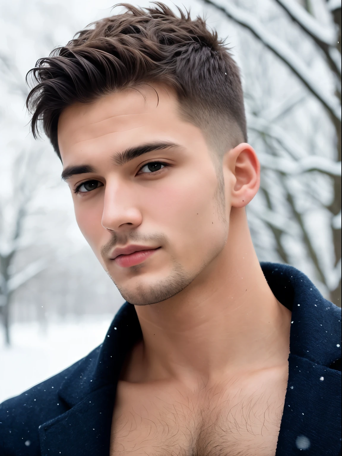 Men, six pack, winter, short hair, potrait, ultra detailed, huge