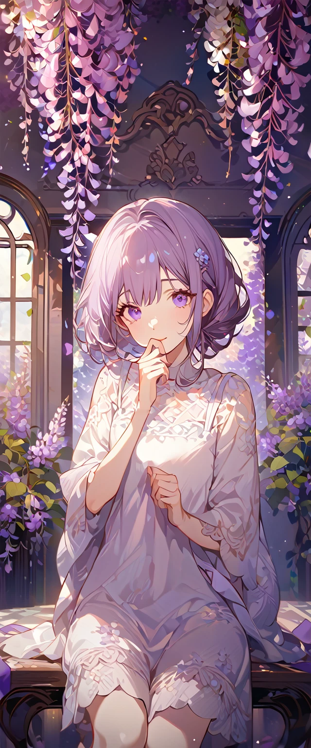 wisteria flower, wisteria tree, wisteria background, 8k ,4k , best quality, high quality, masterpiece inspired by Asukaziye artist : ask, art style : ask