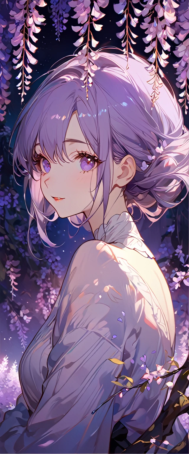 wisteria flower, wisteria tree, wisteria background, 8k ,4k , best quality, high quality, masterpiece inspired by Asukaziye artist : ask, art style : ask