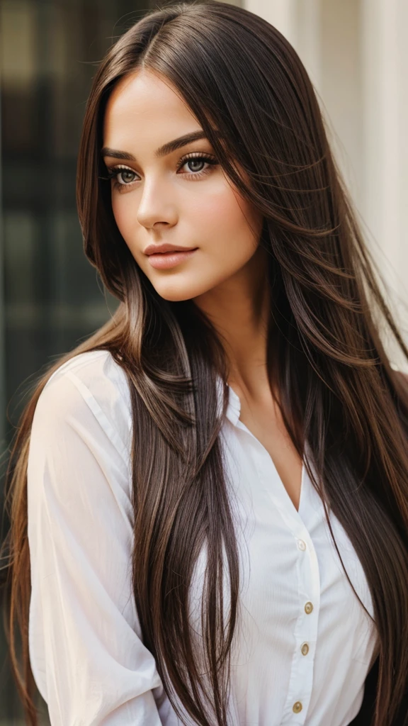 Lady with long hair with realistic look