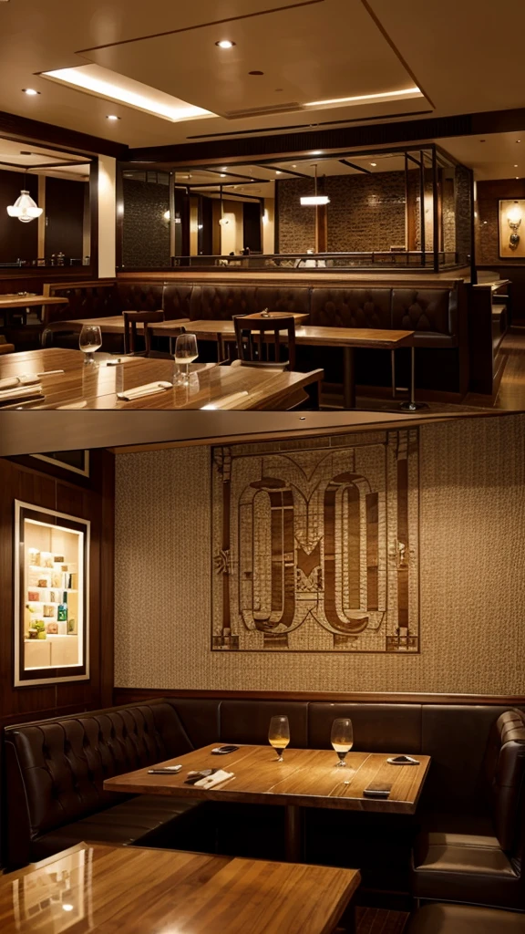 a beautiful resturant , decorated , designed , realistic , 