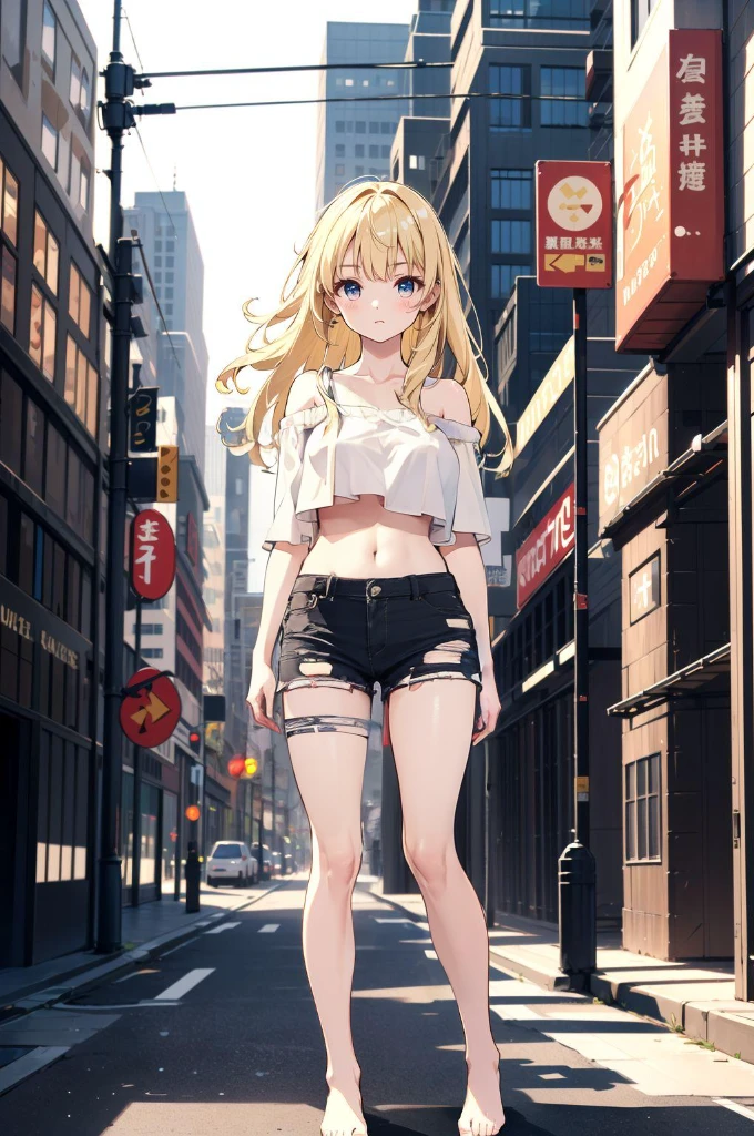 ボロボロのcamisole,Torn clothes(camisole),(Underboob),Damage shorts,Tattered shorts,Open button