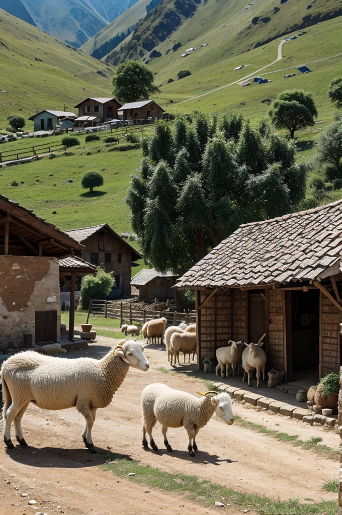 There were many sheep and goats in a village. One day