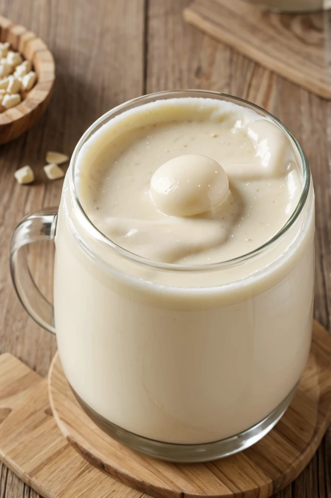 Bombilla de luz llena de leche