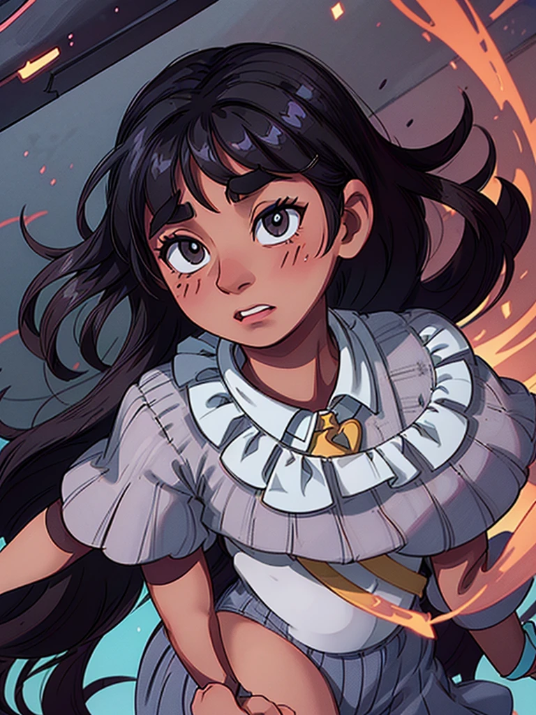 connie maheswaran age 25, ( extremely detailed CG, Mahagony-skinned female with dark Reddish-brown skin, black eyes, and phoenix back tattoo, wearing a full-body open back leotard, mini shorts with stars on the back pockets and a baret holding her black hair tight dragonbraid. strong , well-built, Perfect hourglass physique, amazing skin, strong oblong-shaped face, narrow convex hooked nose. strong, toned, wide heart hips,, biting lips enticingly, catching your eye, waving you closer to her). +( overlooking a coastal city with hands in her pockets,looking over her shoulder ,playful bottom hit) :+(view from behind, hd illustration, extreme long shot, rendered in Unreal Engine 5, hyper-realistic, , 128k, ultra - HD, intricate detail, super - res, webcomic animation, ink art, full-length portrait, wide-body shot, alluring aura and stare , ink art,Black ink,tattoo design outline, Lineart, brush art ,thin line animation, ultra-HD masterpiece, highest quality, highly detailed facial expressions,realistic expression, perfect piece, perfect prompt ,full length, best quality, intricately accurate facial and physical structure, intricately realistic expression and emotion, accurate colored complexion, accurate body anatomy, intricate bodypaint, complex hairstyles, intricate character detail, intricately expressive, intricate color design, complex emotions,)