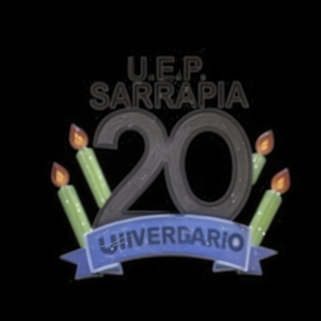 Un logo de 20 aniversario que contenga escrito U.E.P SARRAPIA 