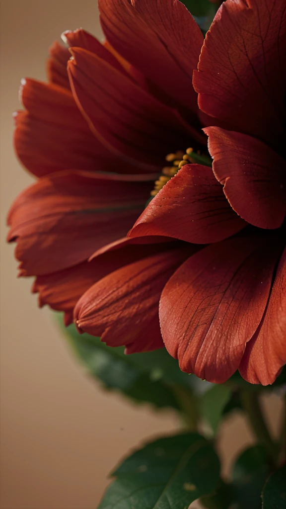 close up shot of a red flower , vibrant color, blur background