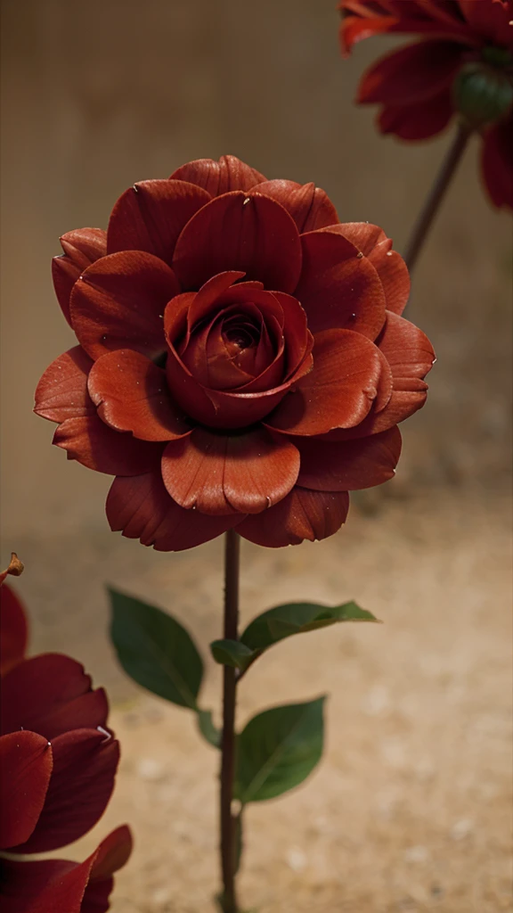 close up shot of a red flower , vibrant color, blur background