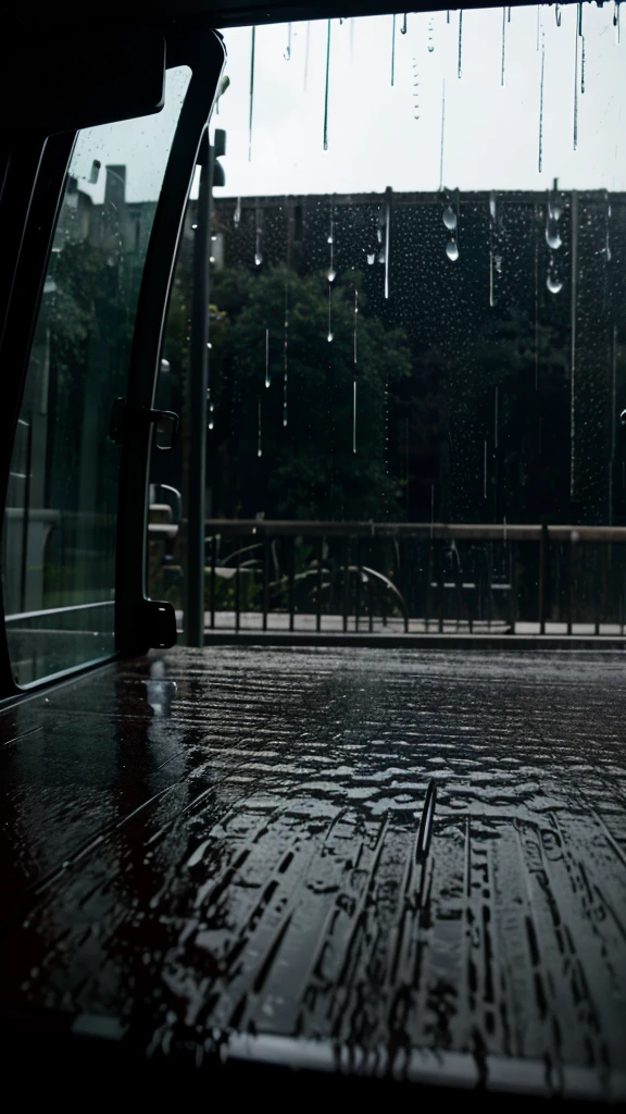 a wet car glass from inside , rainy season