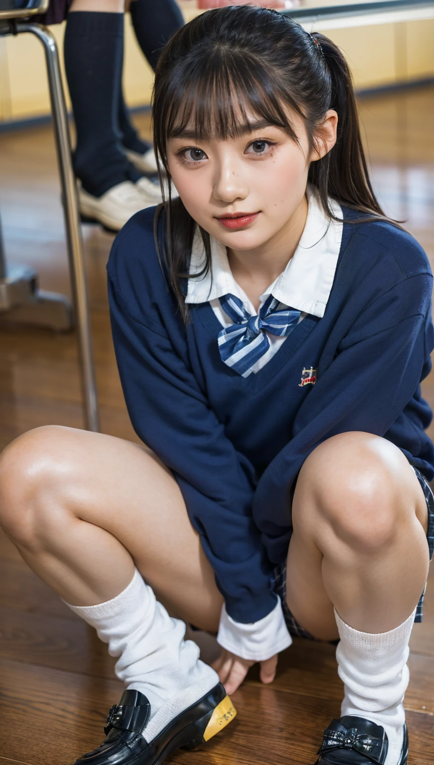 (photorealistic:1.4), best quality, masterpiece, raw 32k photo, (extremely detailed japanese beautiful girl), (extremely detailed eyes:1.2),(), (cute face:1.2), ultra-detailed, ultra high res, amazing, BREAK,sitting,
(school uniform:1.5),detailed school girl, (disneyland:1.3), beautiful detailed girl, bangs, cute face, miniskirt,((baggysocks))