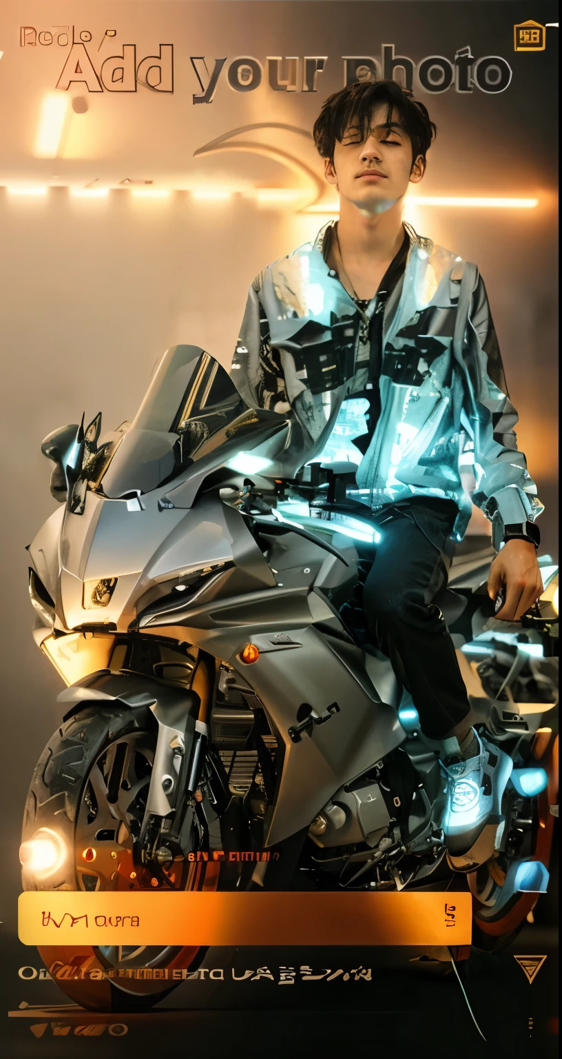 Cyberpunk-style motorcycle, colored in black and neon, featuring intricate and complex mechanical structures with glowing parts.  background, Photographed by Juergen Teller. Camera model: Sony A9 II. Camera parameters: shutter speed 1/200, aperture f4.5, ISO 800. Lighting style: street light. Fancy words: powerful, sleek,  futuristic,realistic
