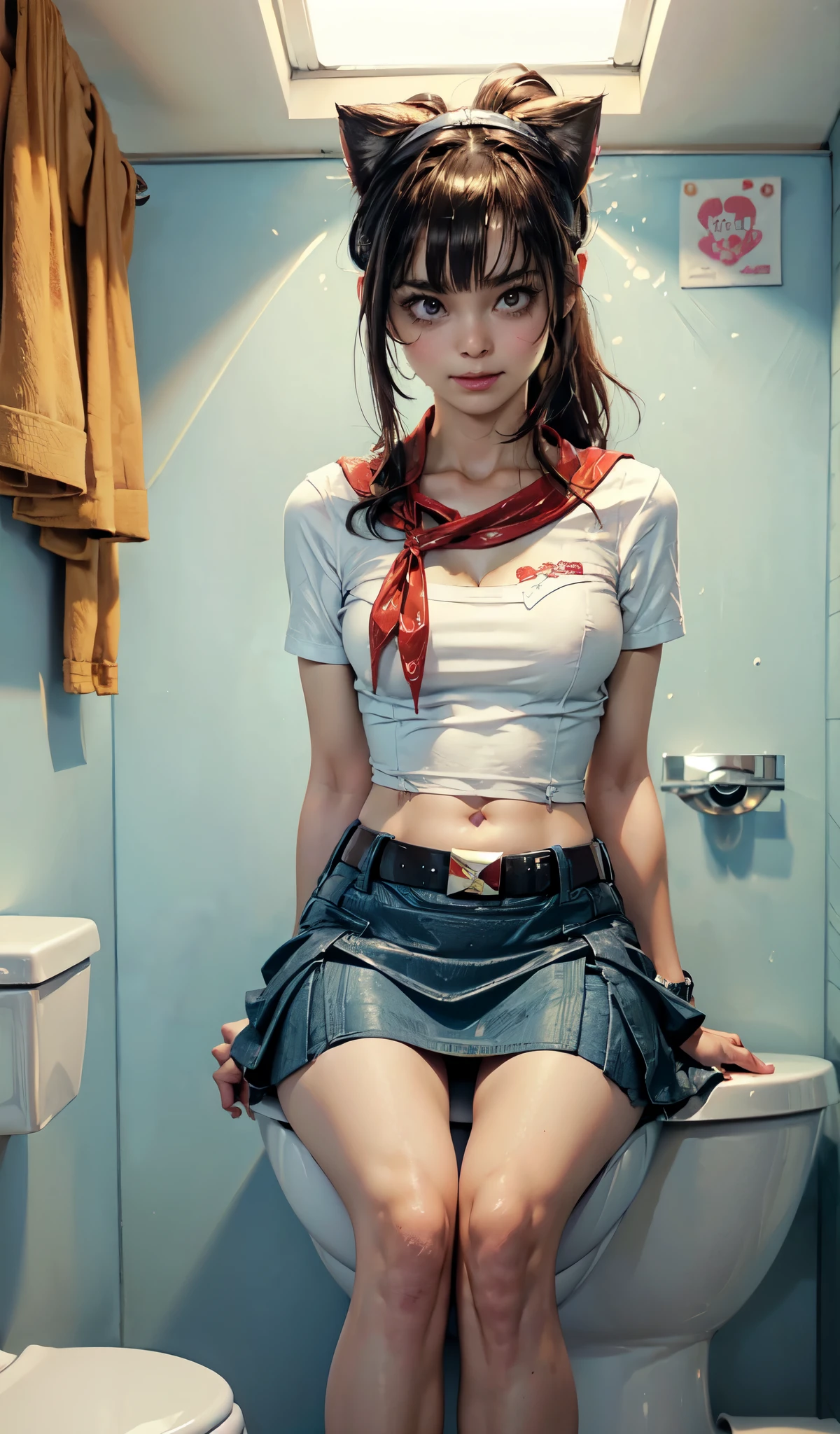 Very young and slim girl, Pioneer neckerchief, Very short blue skirt, bangs, clavicle, tight white shirt, bursting breasts, Short sleeve, Collared shirt, belt, Red neckerchief, Full Height, round face, Very long, messy dark brown hair, Big brown eyes, Lewd smile, Perfect flat chest, Pararoro, Put a band on your head、Wear fake cat ears, Gina Garson((Popular No.1Soapland girl))((Vacuum blowjob))((Condom wrapper connected to mouth))((Scat))((Mouthful of pee))((Beautiful girl who loves feces))((Kime sex、Drug Lover、junky、Ecstasy face、The pleasure of drowning in ecstasy、Face distorted by pleasure、Overdose face))(((Be incontinent))), (((Peeing))), (((Peeing on your own))), (Pee running down my legs)((Helping girls))((Daddy Girl))((Graffiti on the body))((afterwards))((Human toilet bowl))((Drinking the pee that gushes out))((Combined with toilet bowl))((The joy of being a toilet))(Beautiful girl who loves feces))((Kime sex、Drug Lover、junky、Ecstasy face、The pleasure of drowning in ecstasy、Face distorted by pleasure、Overdose face))(((Be incontinent))), (((Peeing))), (((Peeing on your own))), (Pee running down my legs)((Helping girls))((Daddy Girl))((Graffiti on the body))((afterwards))((Human toilet bowl))((Drinking the pee that gushes out))((Combined with toilet bowl))((The joy of being a toilet)