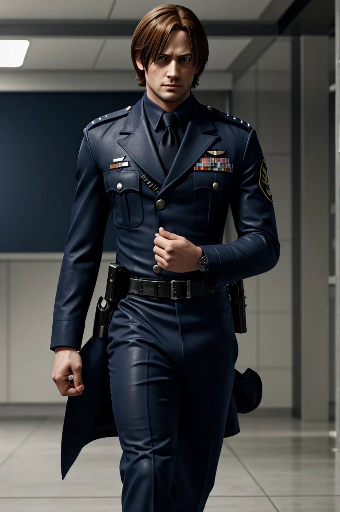 Leon s Kennedy in navy uniform