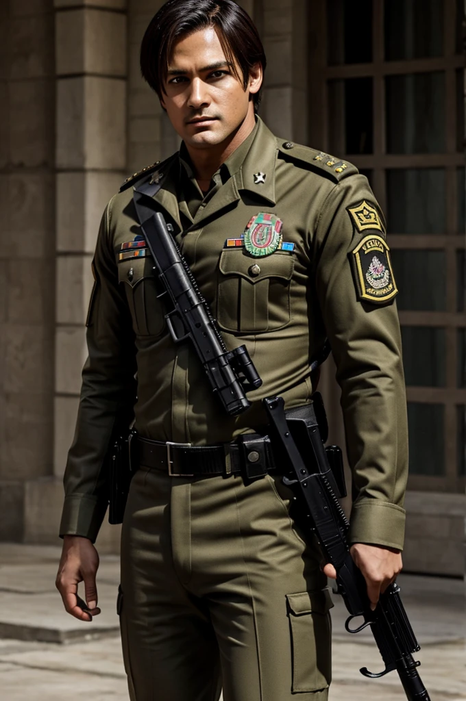 Leon Scott Kennedy wearing Mexican Army uniform uniform