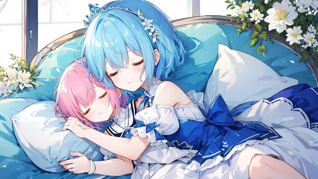 Sleeping princess、Blue short hair
