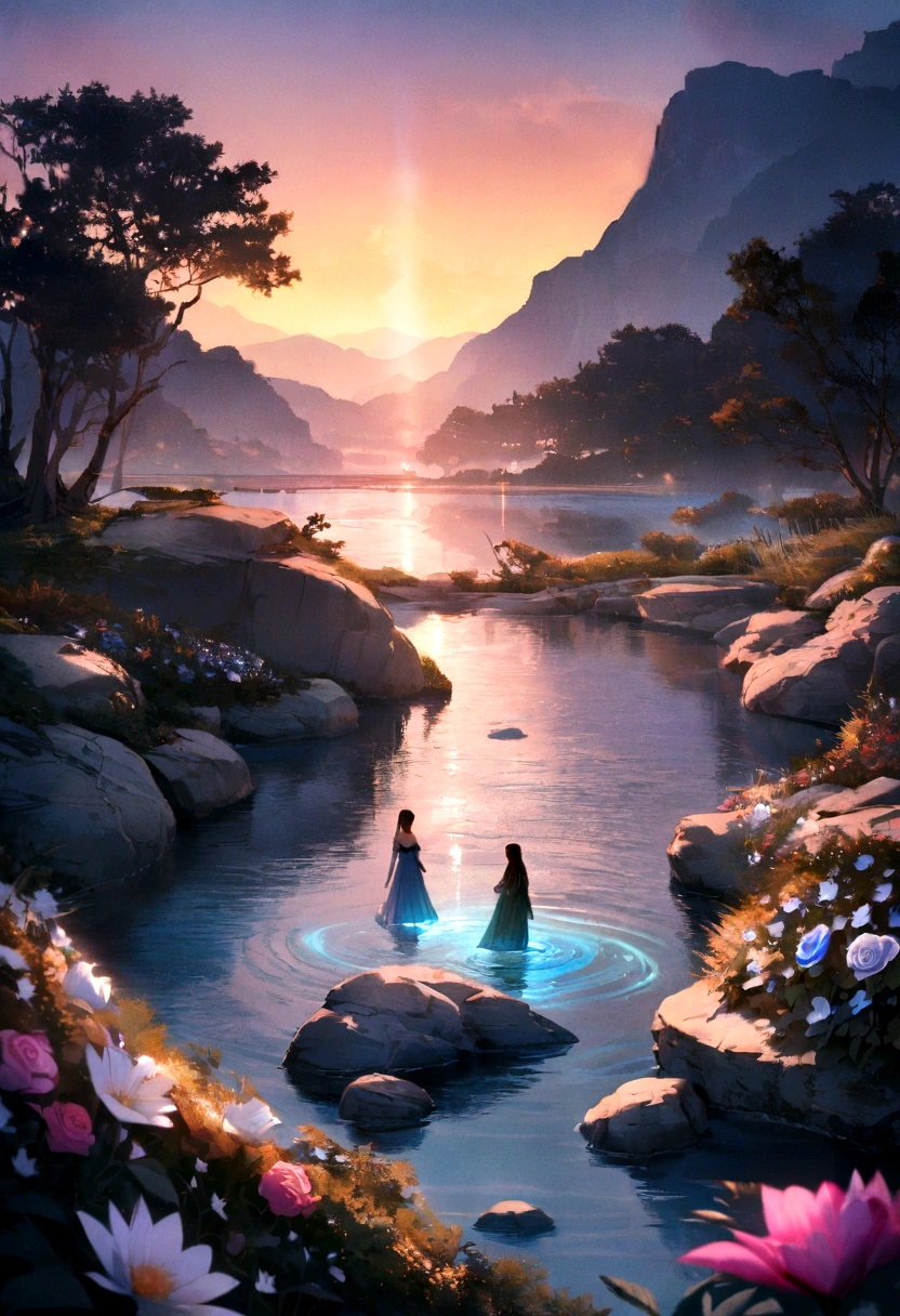 Big bonfire, Great beach, Inside the fantasy, Rose,crystal flower, vapor, sunset, hot spring, masterpiece, 最high quality, 超High resolution, to be born, Beautiful beach views, Mill Left, Rainbow Splash, Crashing Waves, sand, Forms, Milky, (Photoluminescent water), to be born物発光, Opal Jewelry, agate, ((Floating Flowers)), clear, Cinematic to be born photograph, hyper real photograph, Surreal, 8K Ultra HD, Digital single-lens reflex camera, Soft lighting, high quality, Film Grain, Fujifilm XT3, photographgraphed on a Kodak Retina II Sanyo Xacti VPC-CA6, 50mm lens, Wide-angle, High resolution, Surreal, Color coding, Volumetric lighting, [Volumetric Fog, Moist], Shallow depth of field, reflection, photograph, (Sparkling), It was noticeable, (Iridescent), Sparkling, clear, Sparkling, Mysterious, Charm, Sparkling, Morocco, exotic, (masterpiece) (最high quality) (Familiar) (8k) (High resolution) (wallpaper) (Cinema Lighting) (Sharp focus) (Complex), romantic, null