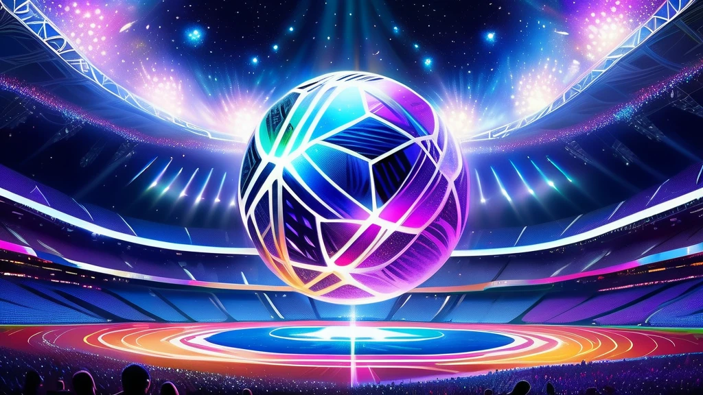 (Illustration of a space soccer field with intricate details for playing soccer:1.3))), Movie angle, (Holographic style illusion with intricate details:1.2), Stunning fiber optic light painting and alcohol ink masterpieces, Dark fantasy and flame harmony, It exudes a vivid and fascinating atmosphere of obscura., Breathtaking beauty, Incredible realism, Realistic and skilled craftsmanship, Exquisite detail and perfect quality, A true work of art, Ultimate quality and resolution, A sophisticated masterpiece with high contrast, (Incredibly detailed paintwork:1.3), ((Delicate and intricate paint strokes:1.2)), Ultra-Realistic Details, (((The depth and dimension of this masterpiece:1.3))), Amazing details, (((Beautiful brushwork:1.3))),