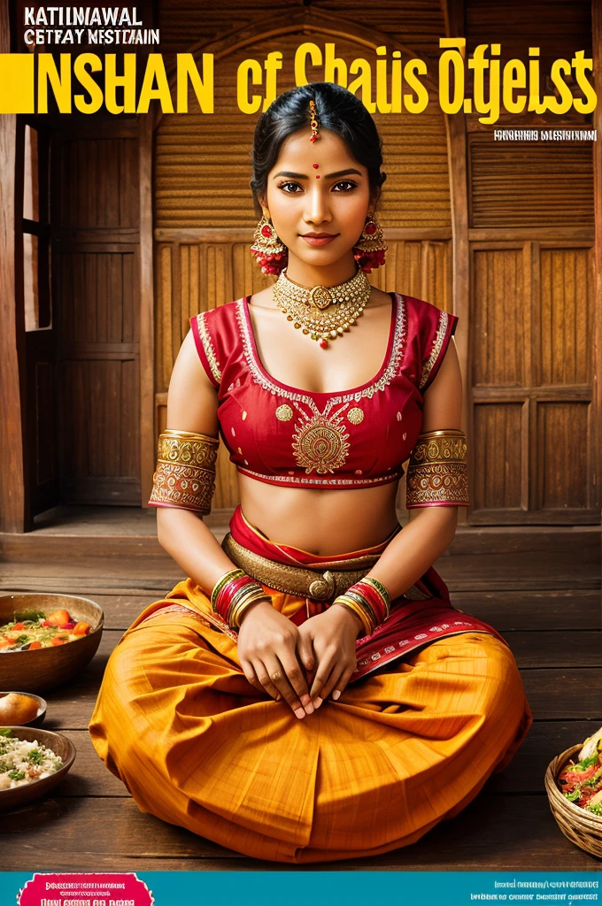 captivating cover page. Use 
colorful fonts, images of traditional attire, landmarks, and 
cuisine from Rajasthan and Nagaland, and catchy titles like 
"Cultural Delights of Rajasthan and Nagaland."
 