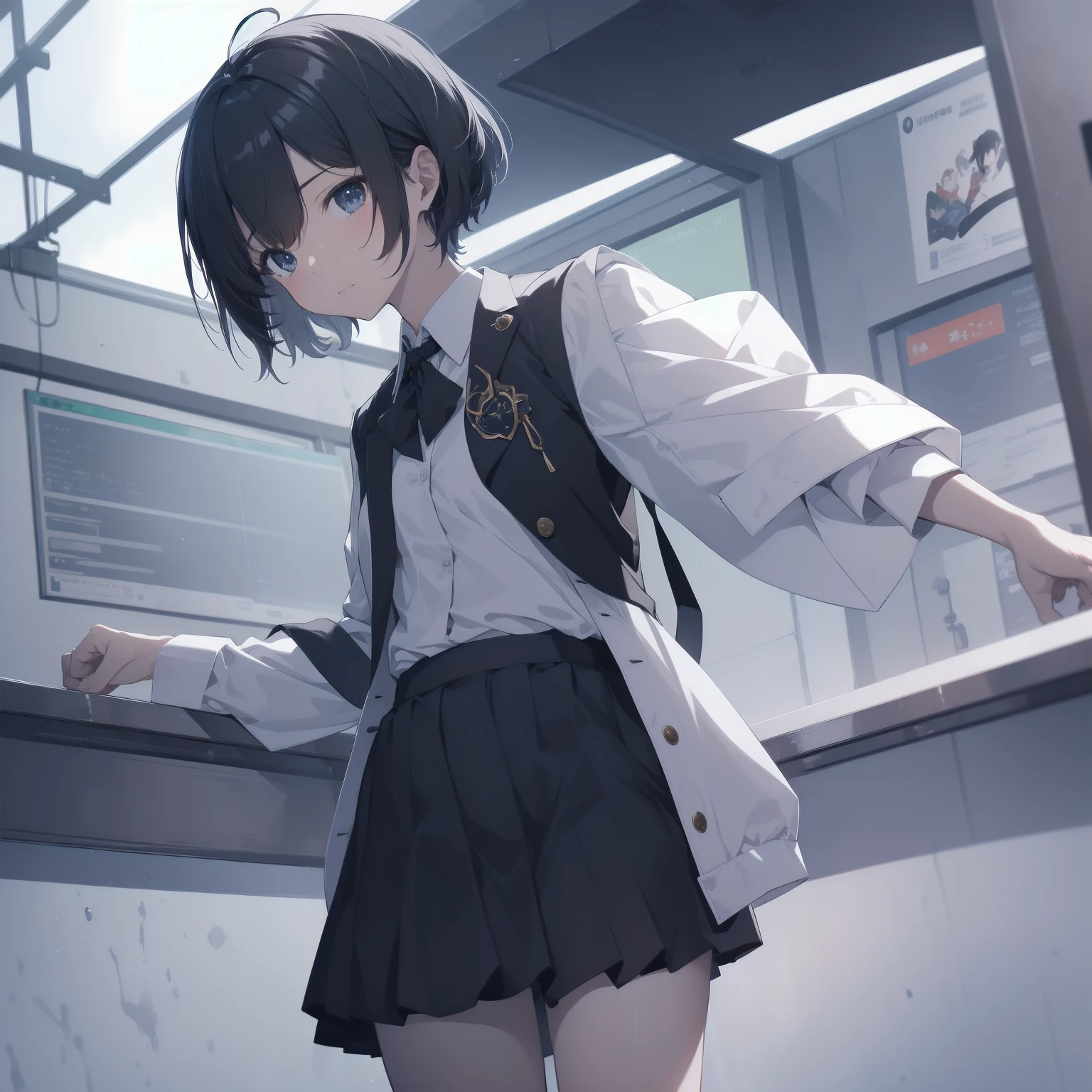 ultra-absurdres-Top quality by artist God, ultra-detailed, high resolution, anime moe artstyle, best anime 8k konachan wallpaper, pixiv contest winner, pool:2810, perfect anatomy,break, 1girl, (Please draw a girl walking sleepily to school alone. )break,(Solo,little female, -yeld:1.Full limbs, complete fingers,a junior hihort hair), short cut, flat chest, , small butt, small black eyes, beautiful detailed eyes, well-proportioned iris and pupils, expressive eyes, highres detailed hair, soft expression, salor school_uniform, sailor collar, serahuku, bow, pleated skirt,(Detailed Lighting), (Detailed background), in the School commute route. break,super detailed skin, Best cinematic lighting powered by famous artist, 8k,beauty illustration,photoshop_(medium),very aesthetic,break,((artist:takafumi )), artist:clamp ,artist:carnelian ,artist:kantoku ,