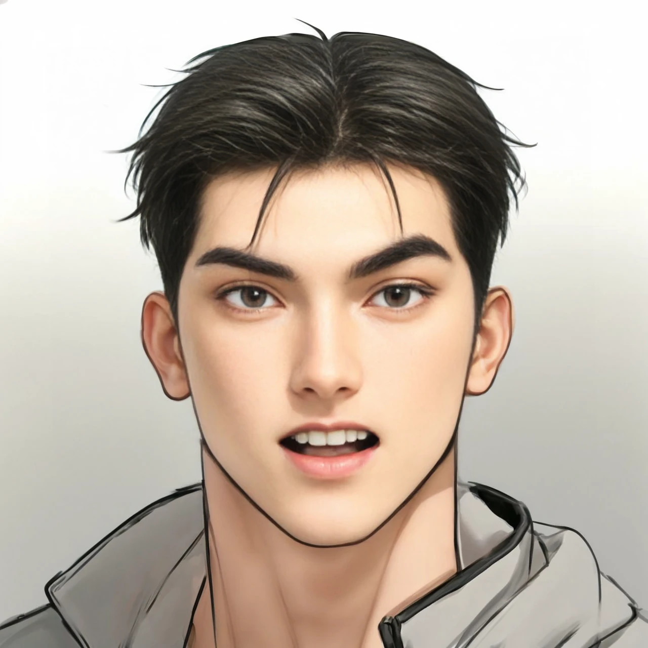 masterpiece, 1boy, adults, handsome, black hair, undercut hair, perfect face, detailed eyes and face, black eyes, clean shaved, muscular, capturing a rural atmosphere, dynamic lighting, unreal engine 5,