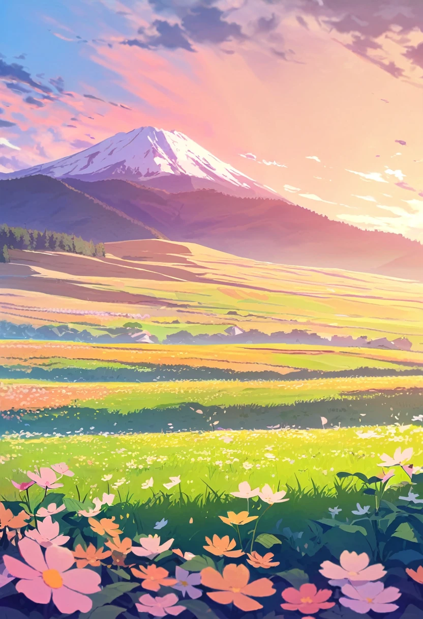 Flower Field, plateau, spring, null, cloud