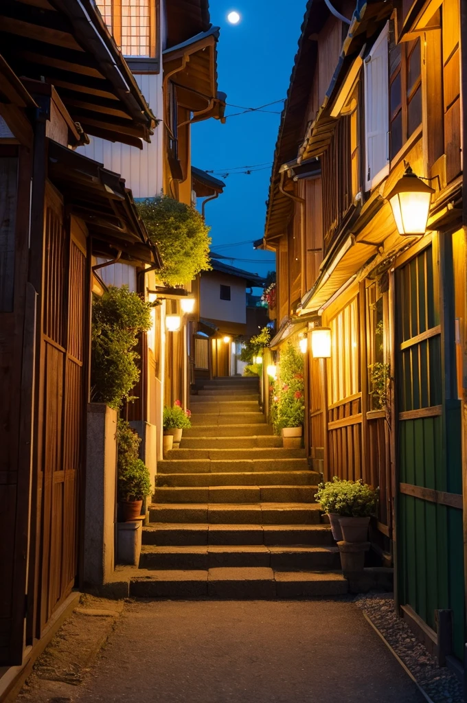 Summer has yet to come to the town, Ah, the colors of hollyhock, dawn and fireflies