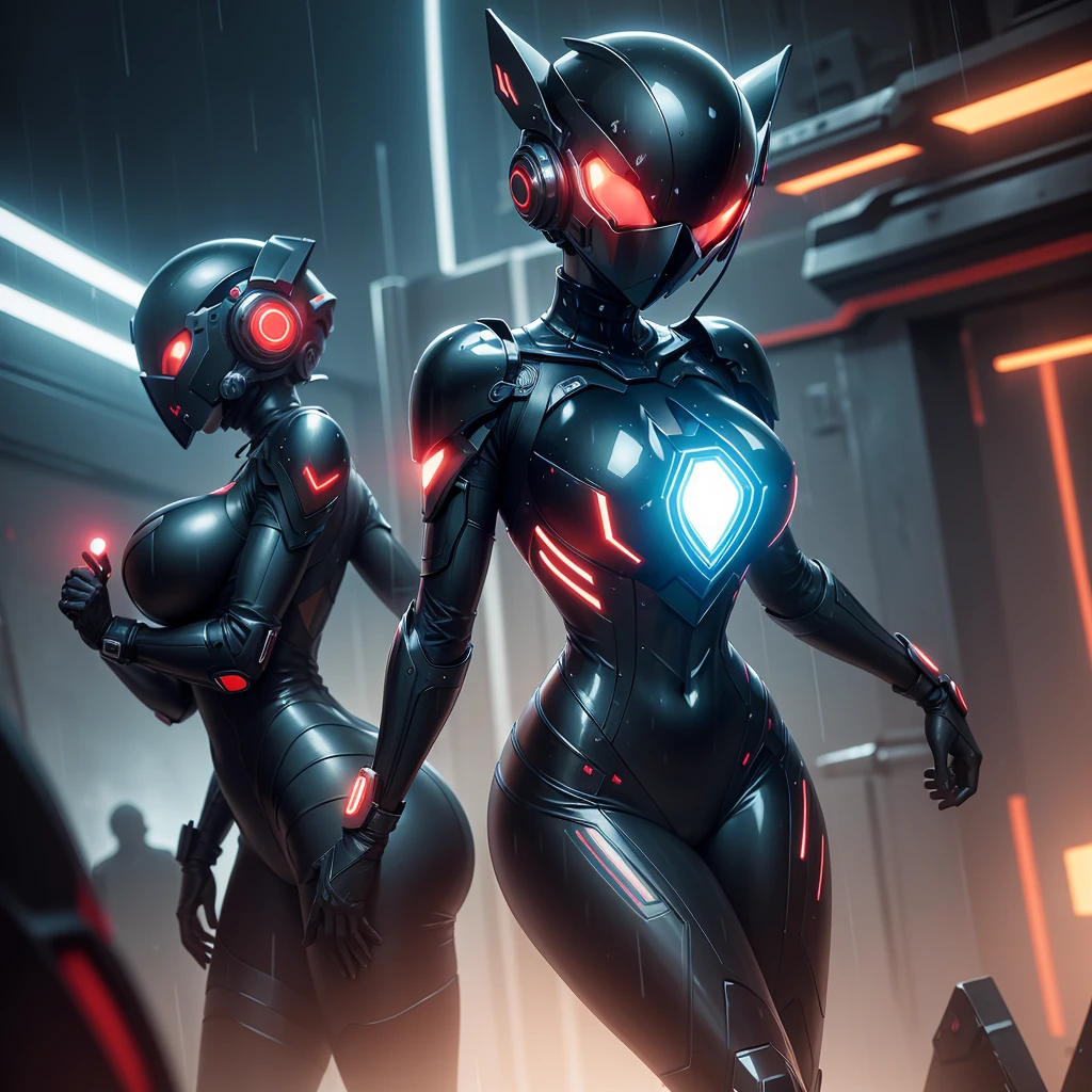 (masterpiece), (best quality), (high res) Solo, (perfect anatomy) Dronificated unknown woman , (enclosed gray full body armor) (yellow lights) (yellow glowing core in the chest), (enclosed cyber helmet), (yellow screen), huge breast, narrow waist, wide hips and thick thighs,(no face) no face, no hair, no mouth, no eyes, inside a room Being geld anf fucked by a machine, (sex) (fuck)