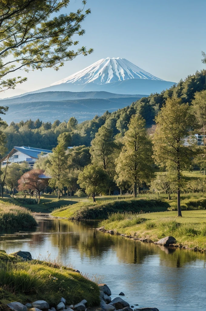 A beautiful and magnificent landscape with only Mt. Fuji in the center of the screen