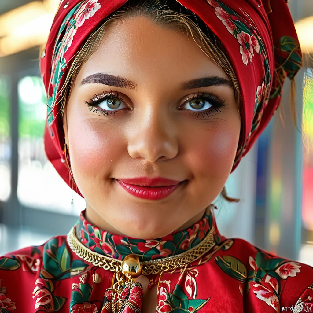 POTRAIT CLOSE UP ZOOM SHOT. ( a russian girl ((wearing tight red pastel floral malay gamis with closed hijab)), simple diamond necklace, ((closed clothes), ((polite clothes)), (( multiple sex body pose))  holding lv handbags. (photo realistic:1.4), (hyper realistic:1.4), (realistic:1.3), (smoother lighting:1.05), (increase cinematic lighting quality:0.9), 32K, 1 busty girl, 20yrs girl, hourglass body. realistic lighting, backlighting, her face shines with passionately agony orgasm. mouth opened was wide, revealing a row of neat white teeth. Her ((seductive eyes)) shone brightly, glowing with genuine happinesd. Her red cheeks added to her radiant face, making anyone who looking it full of lust.light on face, ray trace, (brightening light:1.2), (Increase quality:1.4), (best quality real texture skin:1.4), finely detailed eyes, finely detailed face, finely quality eyes, (tired and sleepy and satisfied:0.0), face closeup,, (Increase body line mood:1.1), (Increase skin texture) in front of  Apple store switch mall , Background