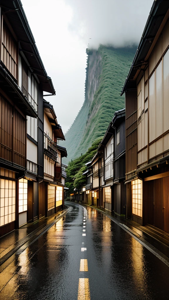 a sailent rainy road in japan