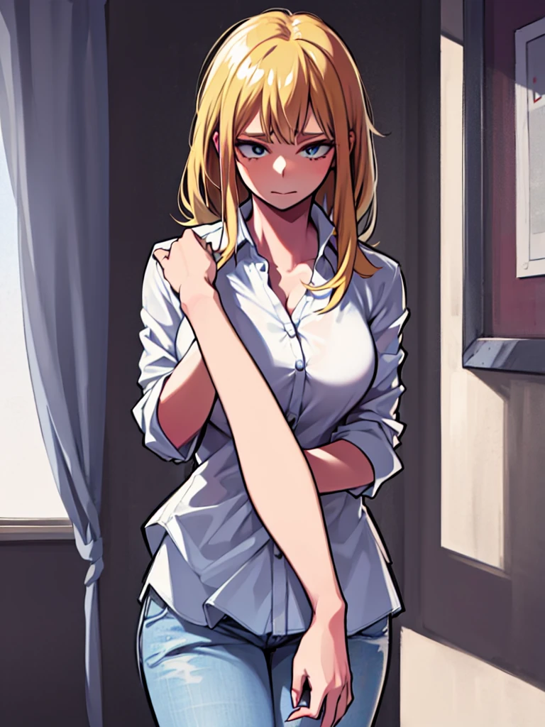 Mha . Girl ,
Solo . White shirt , Sensual