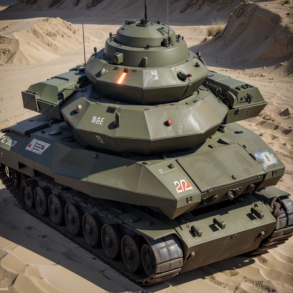 A tank is marked with a laser and a missile is heading towards the laser marked on the tank. 