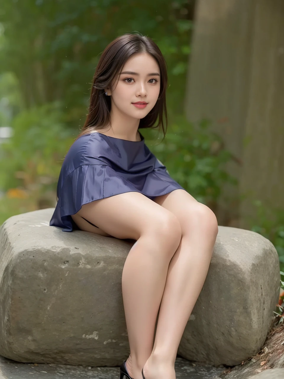 "(16K ultra-high resolution, Highest quality, Tabletop:1.2), Very detailed, (Realistic, photoRealistic, photo-Realistic:1.37), ((No clothes)),(Full body image),Please put both of your hands behind your body.、 21 years old, Beautiful and elaborate face, Detailed illustrations, Renaissance art, A delicate work of art, garden, Narrow waist,((Slender body)),((Long, slender legs)),Child body type,((Thick pubic hair)),((Bushy pubic hair)),(Small breasts)、(Flat Chest),A cup bust,Small areola,Small nipples, Please wear pumps.,smile,Studio Lighting"、Put your hair up