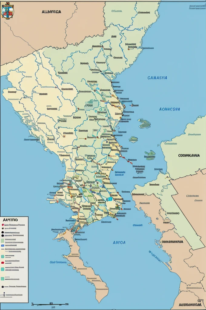 Map of the department of Atlantico and the representative of its municipalities