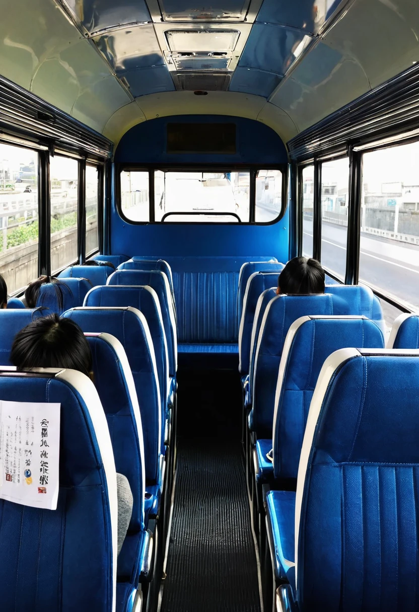 School is over、I was tired and got on the bus.、I was sitting in the back seat listening to music.。