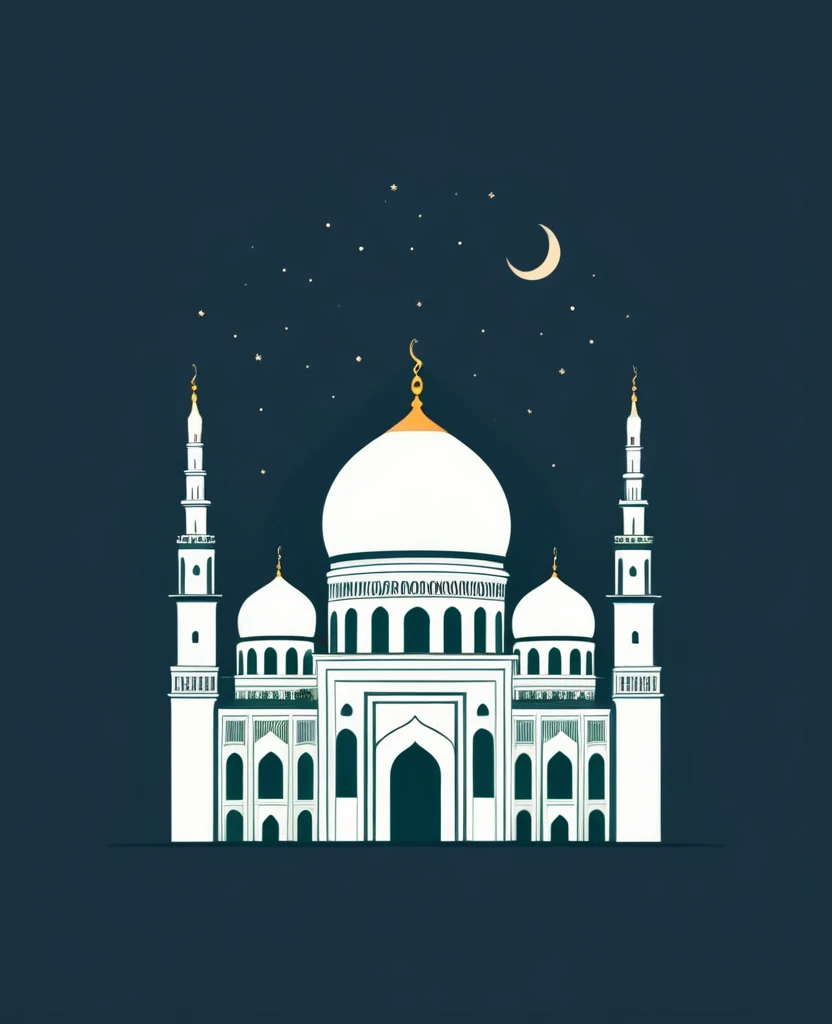 Mosque flat design simple vintage