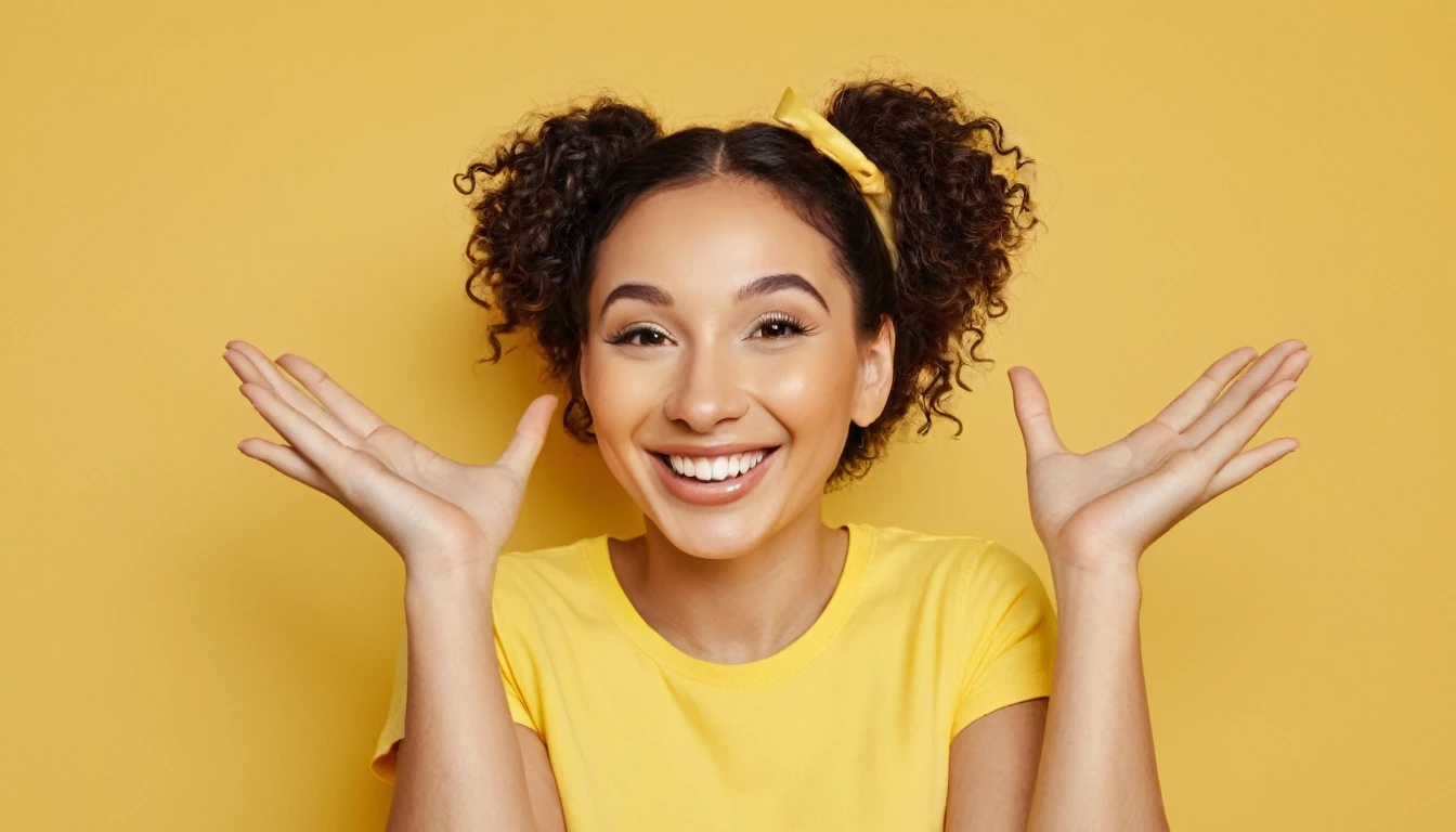 potato logo with additional hands showing okay and feet, smiling face yellow background