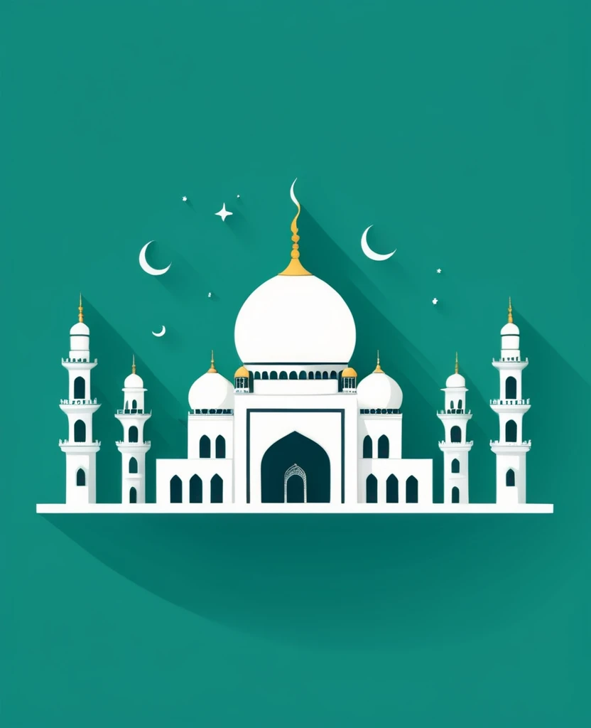 Mosque cartoon flat design simple