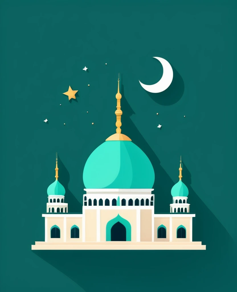 Mosque cartoon flat design simple
