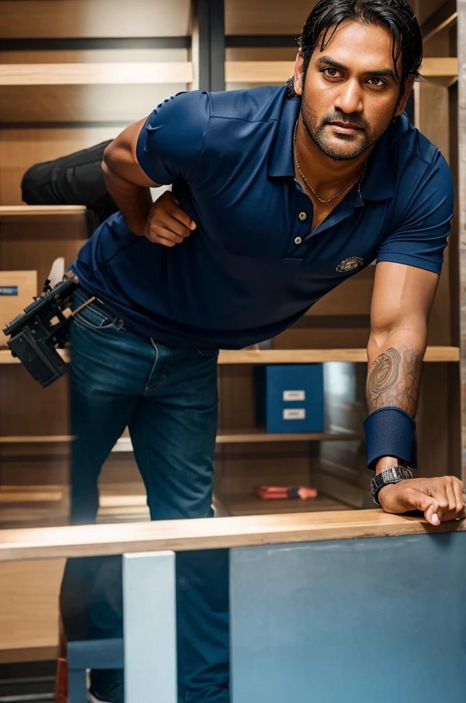 M.s dhoni play free fire in cabinet
