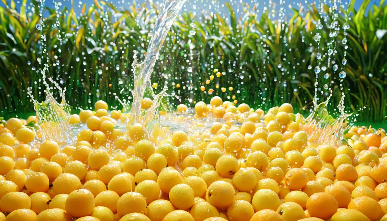 Highest quality, Super quality, 16K, 2.5D, delicate and dynamic, A wide variety of fruits, Country of fruits, Fruit Kingdom, Fruits overflowing, Water Drop, Vivid, fresh and vivid images, Vivid, fresh and clear effects, Fantasy, Dreamland