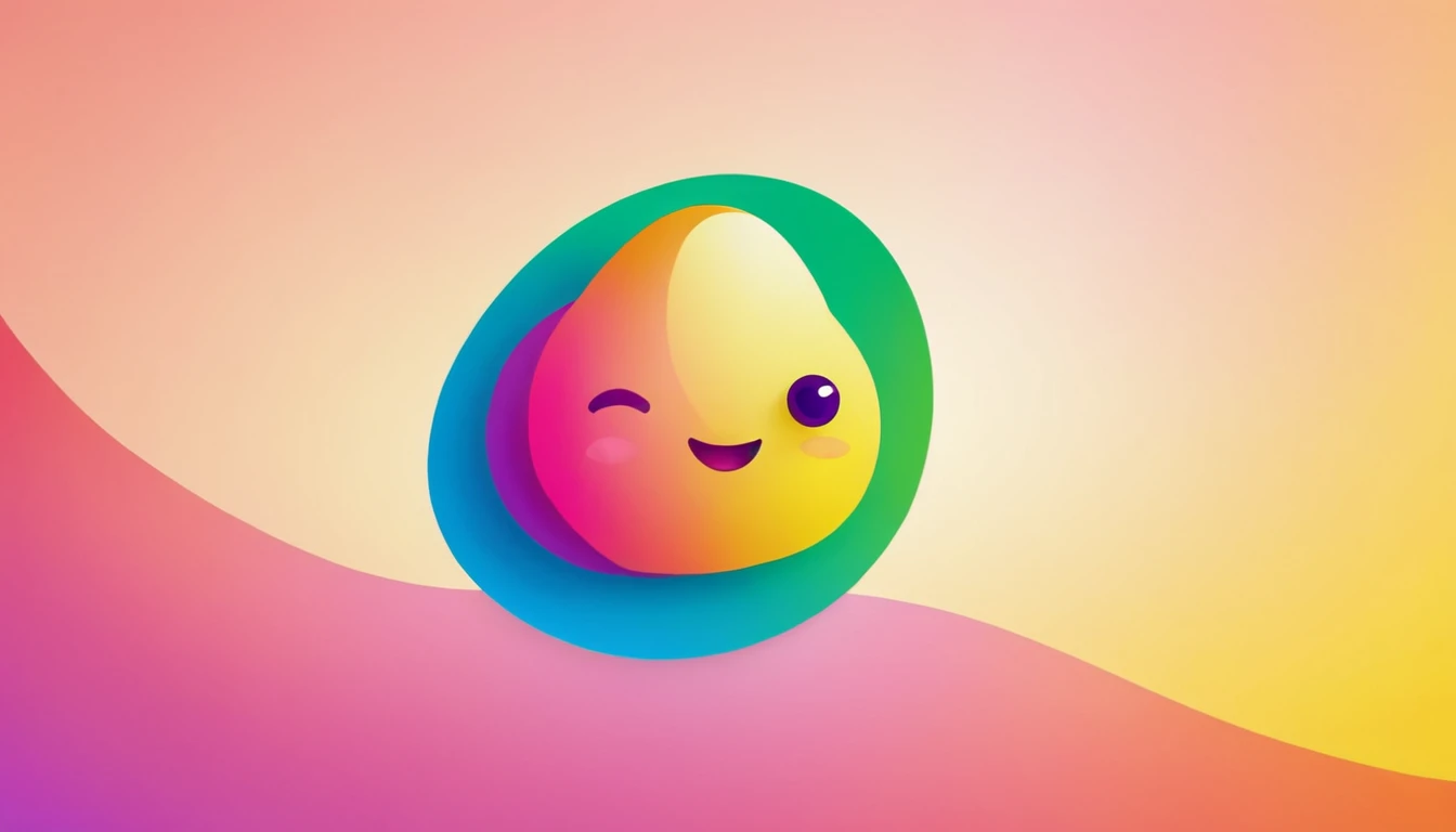 Eye-catching Potato Emblem with Dynamic Color Gradient Background