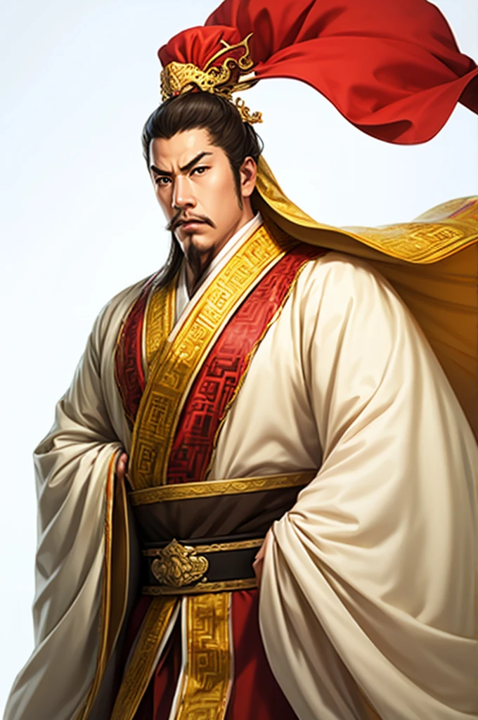 delete background, white background, 1 male,Three Kingdoms killing style:1.2,ancient Chinese background,High image quality,masterpiece,best quality,ultra high resolution, General,