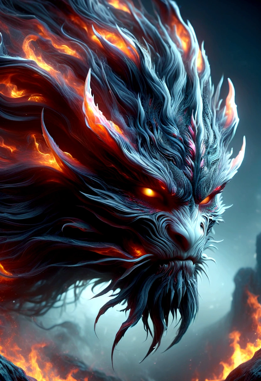 A dark fantasy devil predator,looking at viewer,photographic,ultra detail,full detail,8k best quality,realistic,8k,micro intricate details,