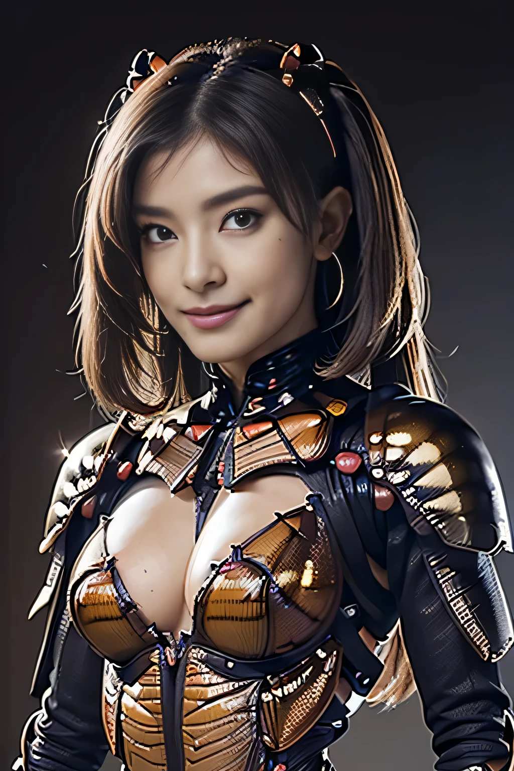(high resolution,masterpiece,best quality,extremely detailed CG, anime, official art:1.4), realistic, photo, amazing fine details, all intricate, gloss and shiny,awesome many layers, 8k wall paper, 3d, sketch, kawaii, illustration,( solo:1.4), perfect female proportion,villainess, (fusion of dark brown cockroach and lady:1.4), (brown cockroach form lady:1.2), (brown cockroach lady:1.2), (fusion:1.2), (solo:1.4), (evil smile:1.2), muscular, abs, (cockroach brown exoskeleton bio insect suit:1.4), (cockroach brown exoskeleton bio insect armor:1.2), (brown transparency cockroach wing:1.4), (brown cockroach antennae:1.3),