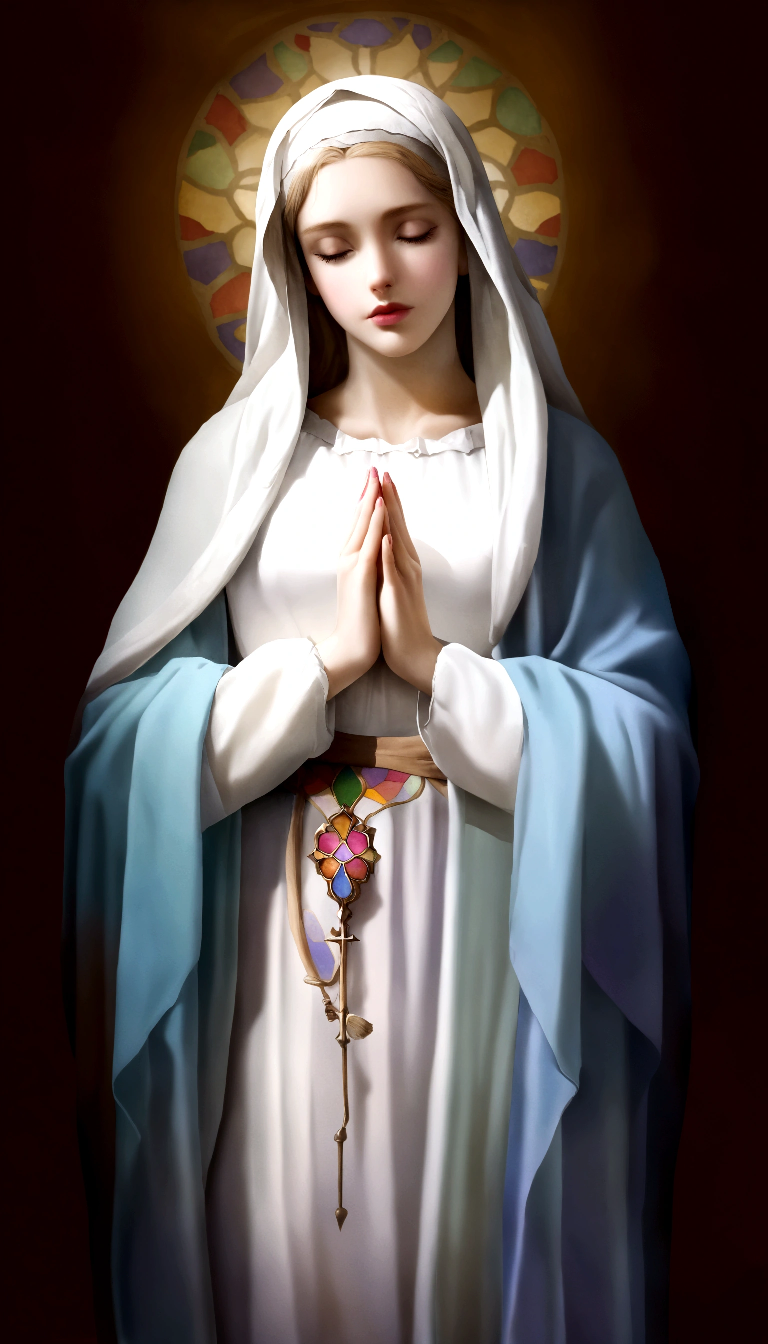 Virgin of Carmel in Stained Glass